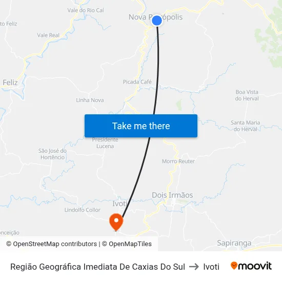 Região Geográfica Imediata De Caxias Do Sul to Ivoti map