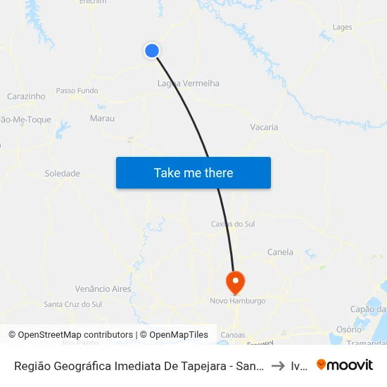 Região Geográfica Imediata De Tapejara - Sananduva to Ivoti map