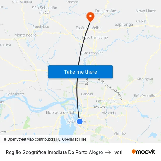 Região Geográfica Imediata De Porto Alegre to Ivoti map