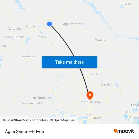 Água Santa to Ivoti map