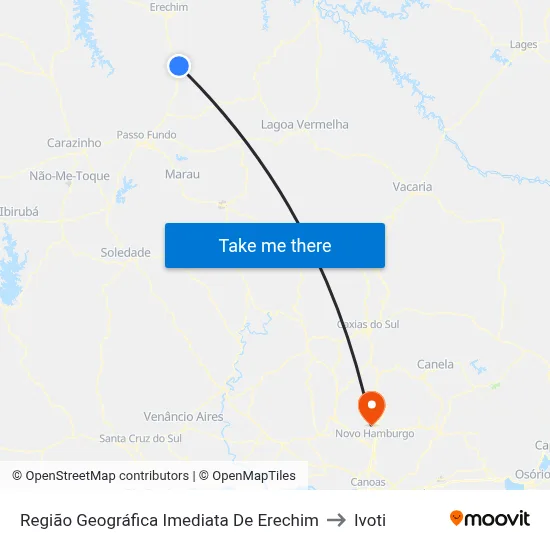 Região Geográfica Imediata De Erechim to Ivoti map