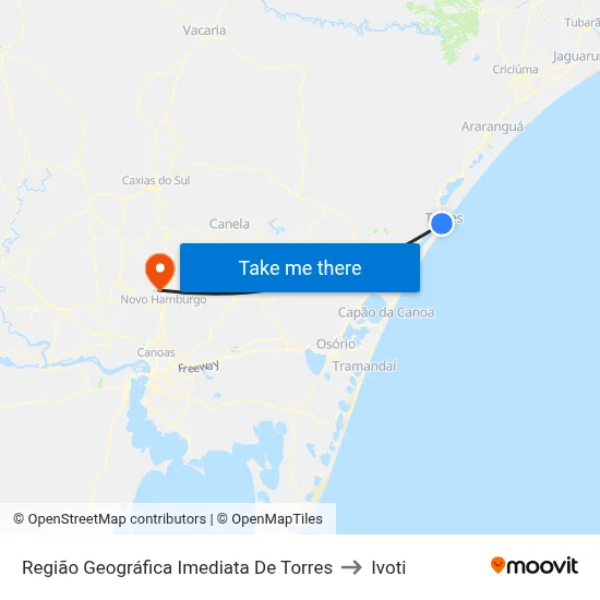 Região Geográfica Imediata De Torres to Ivoti map
