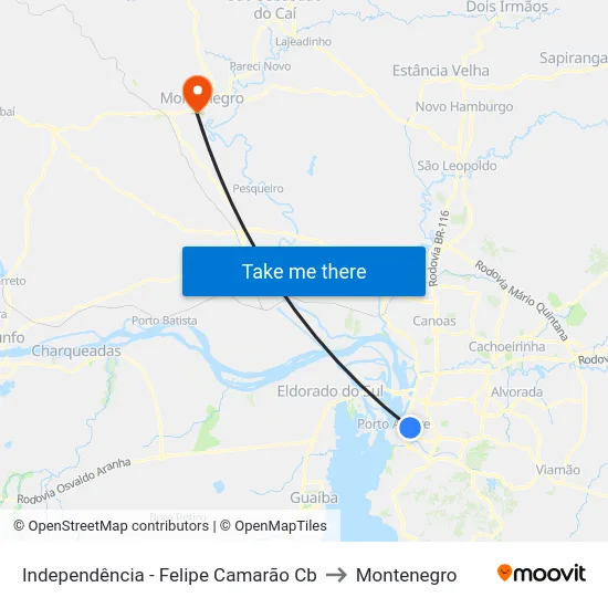 Independência - Felipe Camarão Cb to Montenegro map