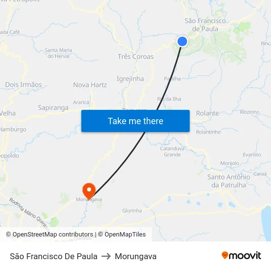 São Francisco De Paula to Morungava map