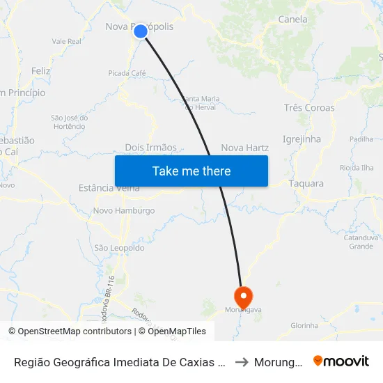 Região Geográfica Imediata De Caxias Do Sul to Morungava map