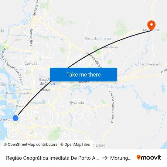Região Geográfica Imediata De Porto Alegre to Morungava map