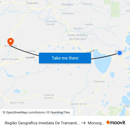 Região Geográfica Imediata De Tramandaí - Osório to Morungava map