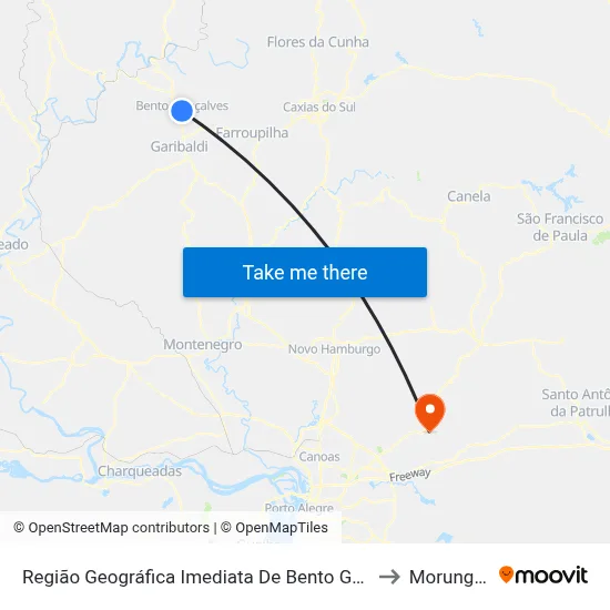 Região Geográfica Imediata De Bento Gonçalves to Morungava map