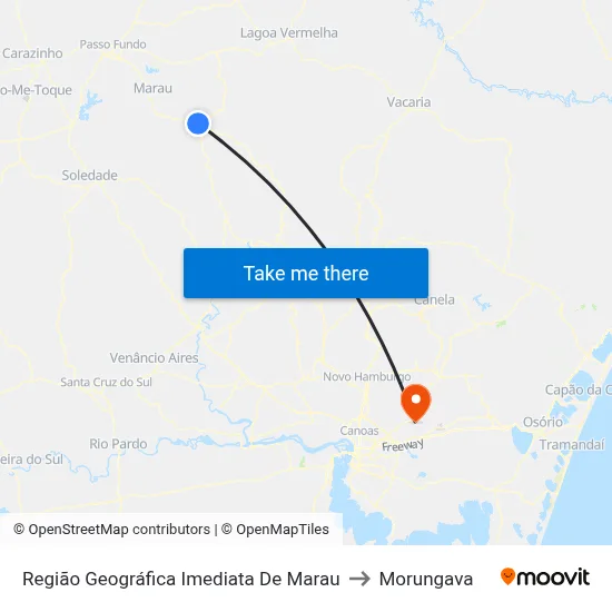 Região Geográfica Imediata De Marau to Morungava map