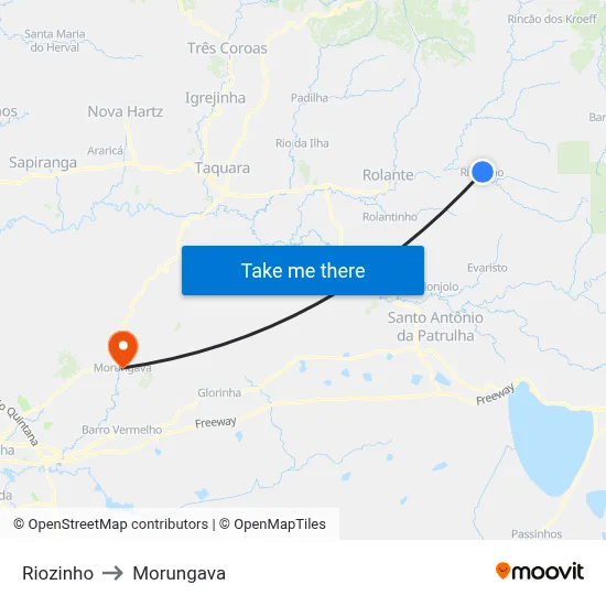 Riozinho to Morungava map