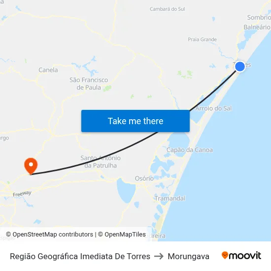 Região Geográfica Imediata De Torres to Morungava map