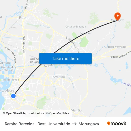 Ramiro Barcelos - Rest. Universitário to Morungava map