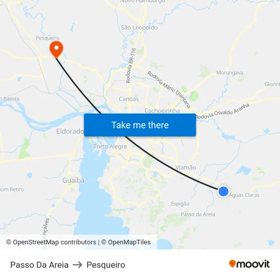 Passo Da Areia to Pesqueiro map