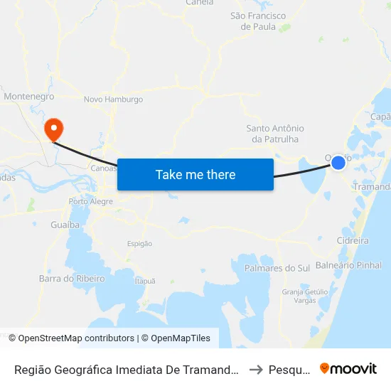 Região Geográfica Imediata De Tramandaí - Osório to Pesqueiro map