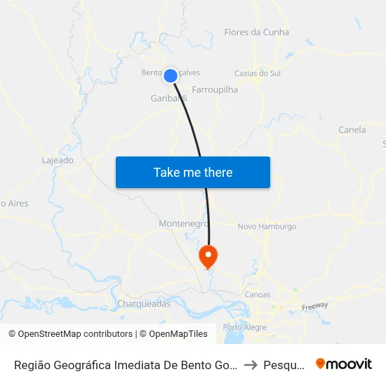 Região Geográfica Imediata De Bento Gonçalves to Pesqueiro map