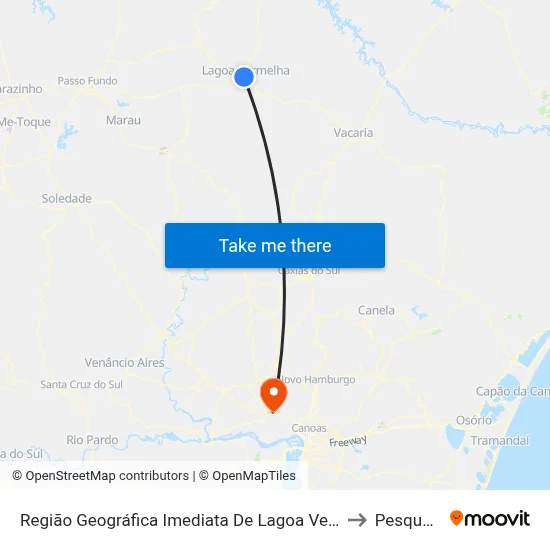 Região Geográfica Imediata De Lagoa Vermelha to Pesqueiro map