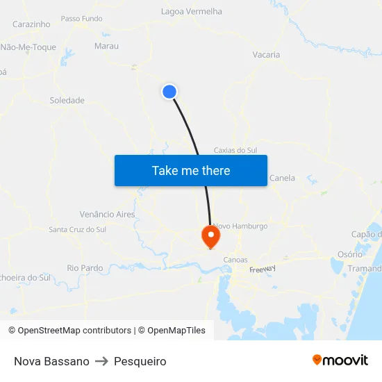 Nova Bassano to Pesqueiro map