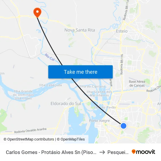 Carlos Gomes - Protásio Alves Sn (Piso 1) to Pesqueiro map