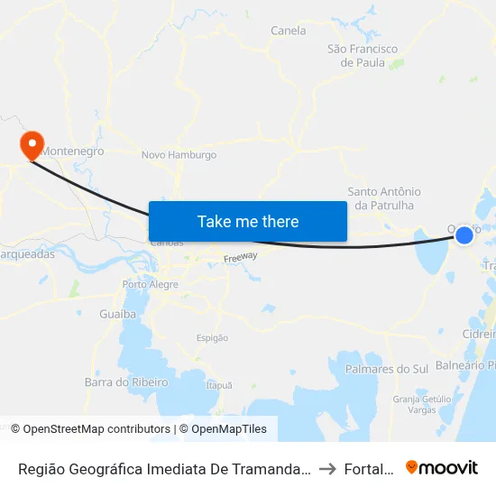 Região Geográfica Imediata De Tramandaí - Osório to Fortaleza map