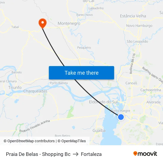 Praia De Belas - Shopping Bc to Fortaleza map