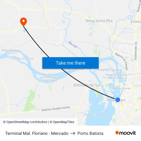 Terminal Mal. Floriano - Mercado to Porto Batista map