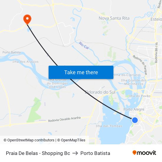 Praia De Belas - Shopping Bc to Porto Batista map