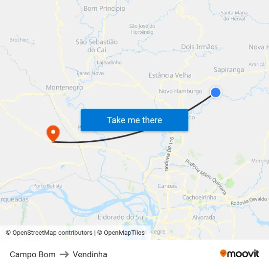 Campo Bom to Vendinha map