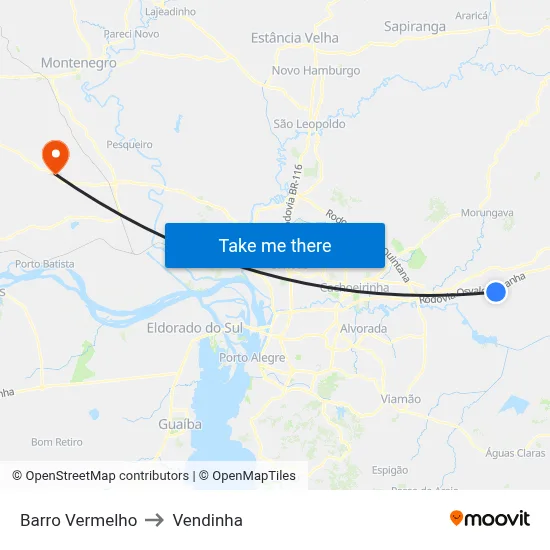 Barro Vermelho to Vendinha map