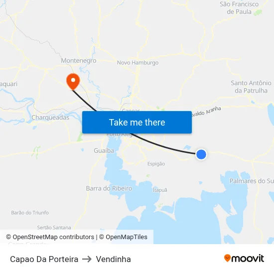 Capao Da Porteira to Vendinha map