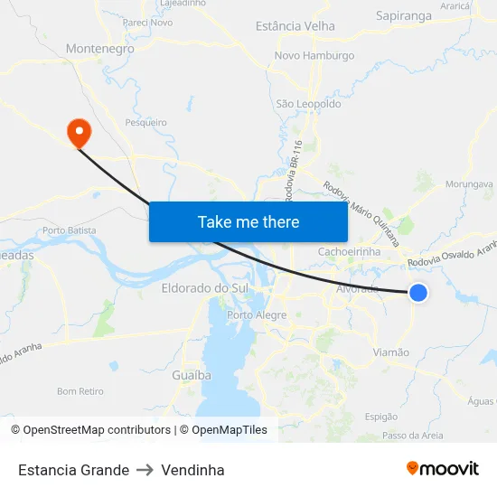 Estancia Grande to Vendinha map