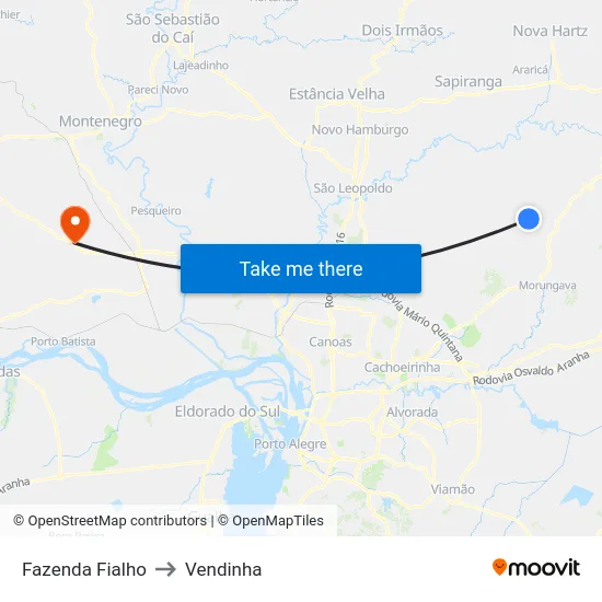 Fazenda Fialho to Vendinha map