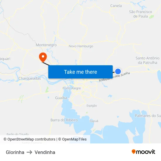 Glorinha to Vendinha map