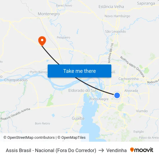 Assis Brasil - Nacional (Fora Do Corredor) to Vendinha map