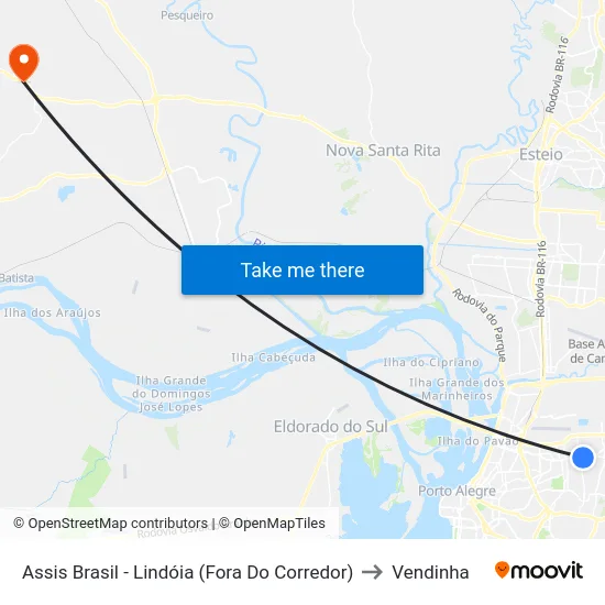 Assis Brasil - Lindóia (Fora Do Corredor) to Vendinha map