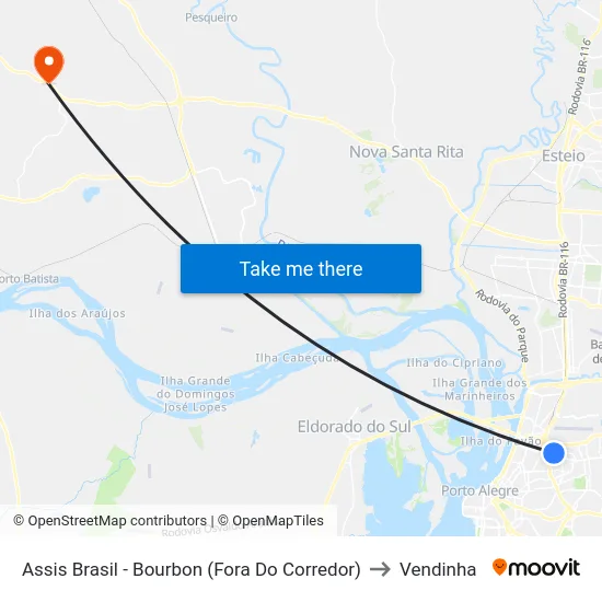Assis Brasil - Bourbon (Fora Do Corredor) to Vendinha map