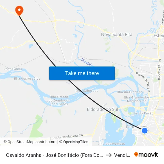 Osvaldo Aranha - José Bonifácio (Fora Do Corredor) to Vendinha map