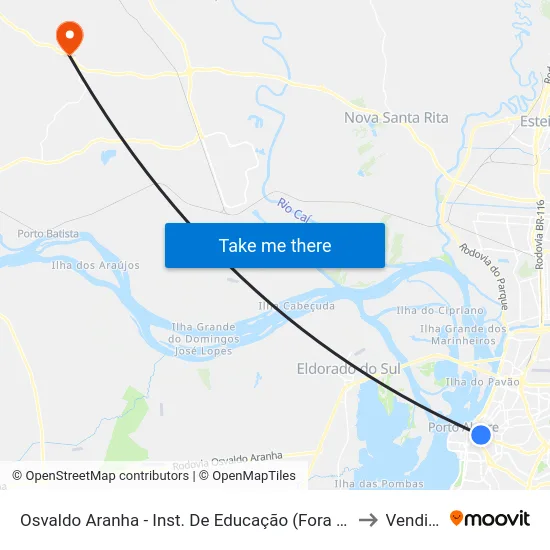 Osvaldo Aranha - Inst. De Educação (Fora Do Corredor) to Vendinha map