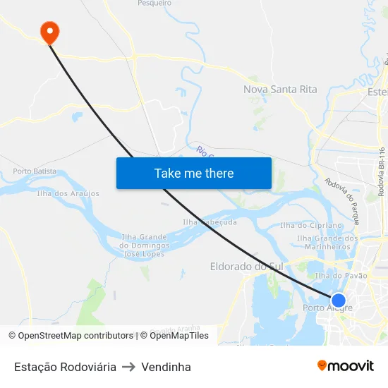 Estação Rodoviária to Vendinha map