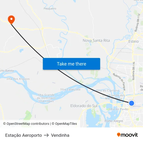 Estação Aeroporto to Vendinha map