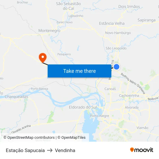 Estação Sapucaia to Vendinha map