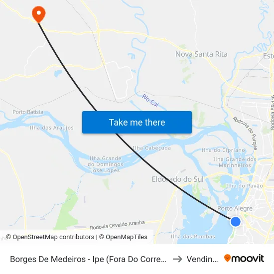 Borges De Medeiros - Ipe (Fora Do Corredor) to Vendinha map