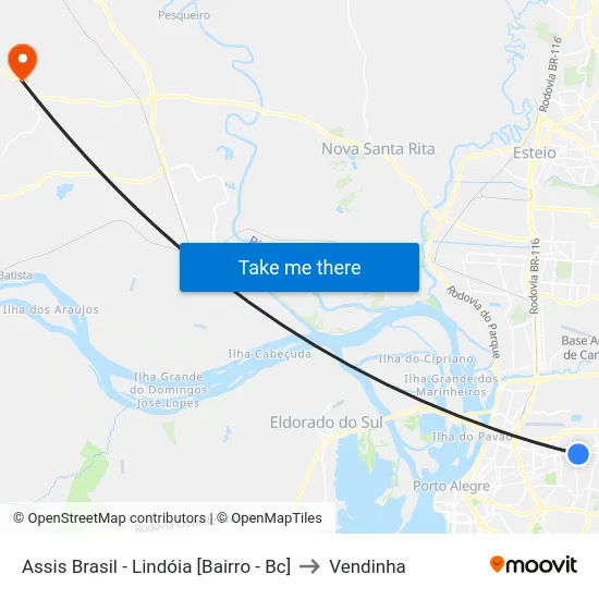 Assis Brasil - Lindóia [Bairro - Bc] to Vendinha map