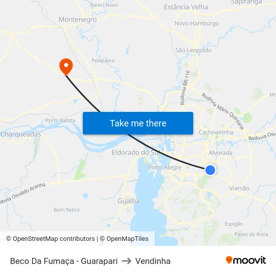 Beco Da Fumaça - Guarapari to Vendinha map