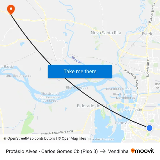 Protásio Alves - Carlos Gomes Cb (Piso 3) to Vendinha map