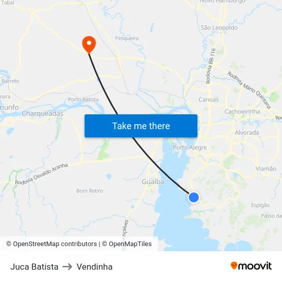 Juca Batista to Vendinha map