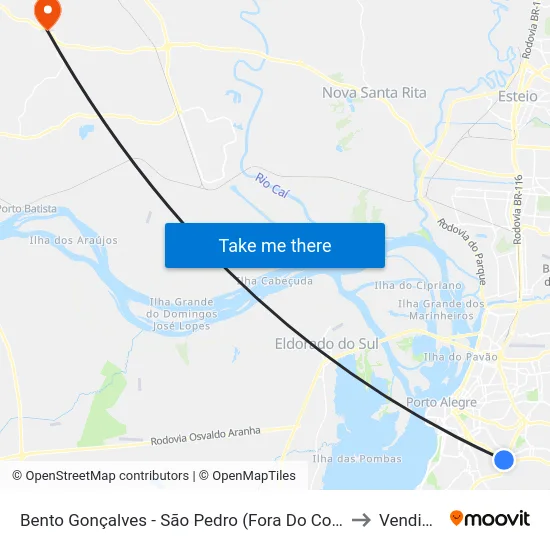Bento Gonçalves - São Pedro (Fora Do Corredor) to Vendinha map