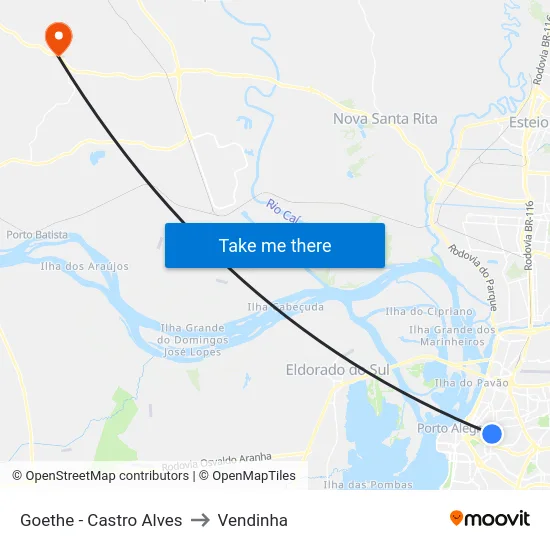 Goethe - Castro Alves to Vendinha map