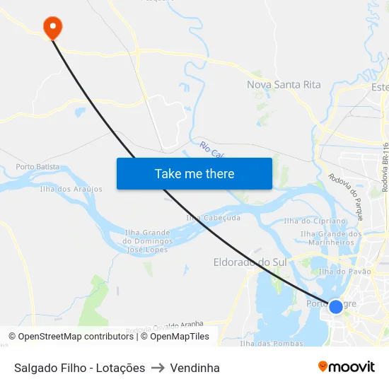 Salgado Filho - Lotações to Vendinha map