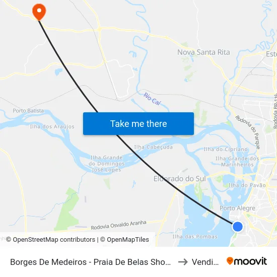 Borges De Medeiros - Praia De Belas Shopping Cb to Vendinha map