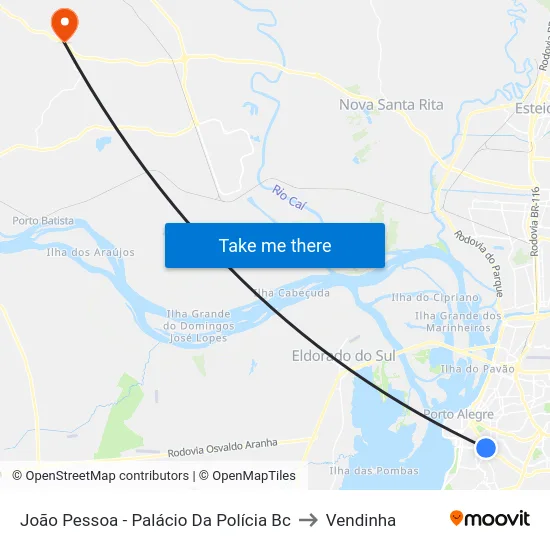 João Pessoa - Palácio Da Polícia Bc to Vendinha map